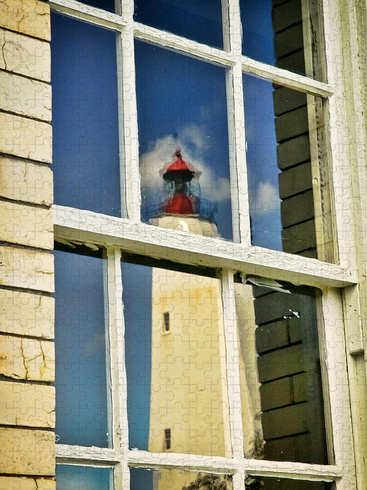 New Jersey Jigsaw Puzzle featuring the photograph Sandy Hook Lighthouse Reflection by Gary Slawsky