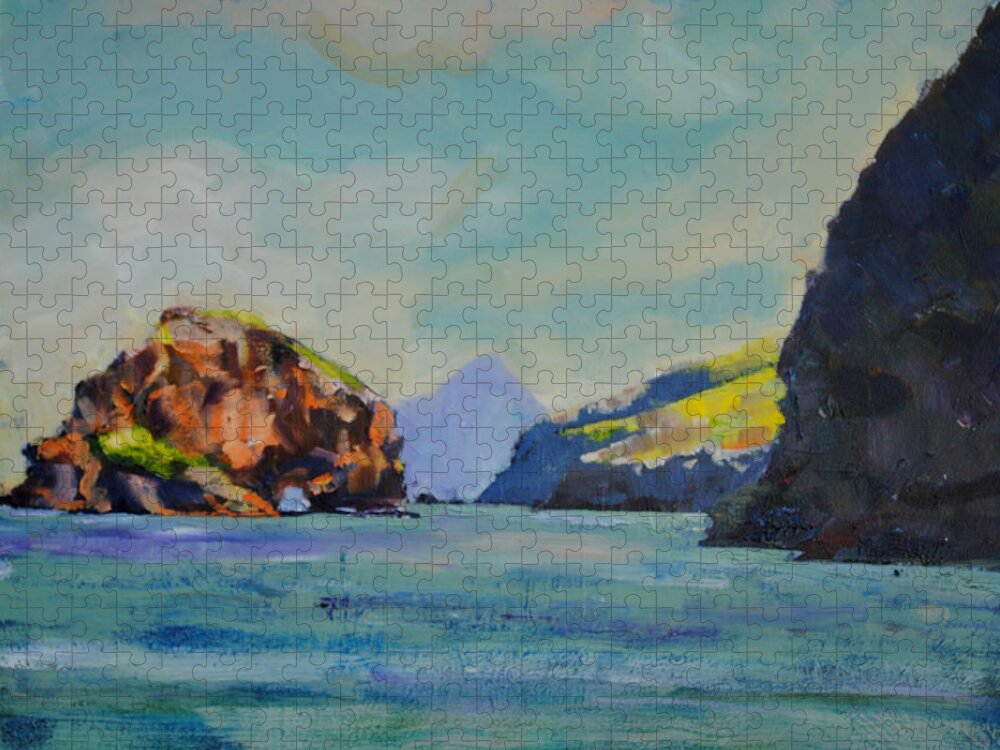 Santa Cruz Island Jigsaw Puzzle featuring the painting Santa Cruz Island by Richard Willson
