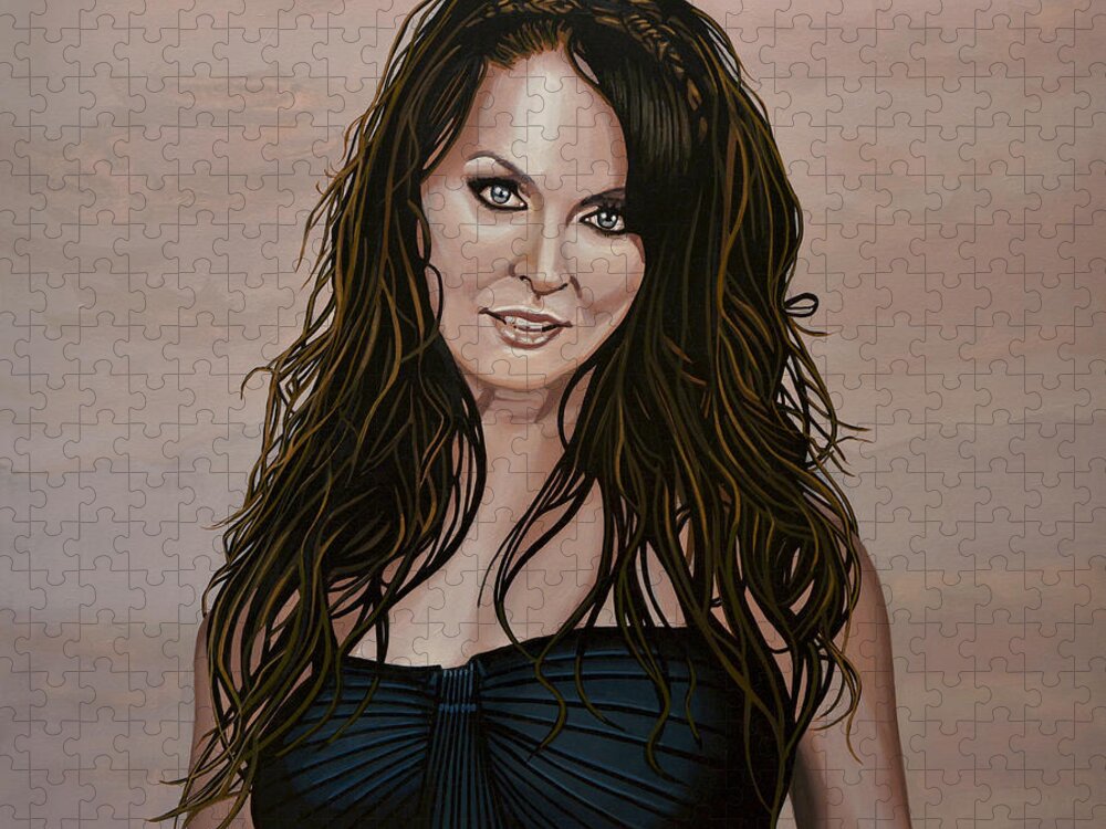 Sarah Brightman Jigsaw Puzzle featuring the painting Sarah Brightman by Paul Meijering