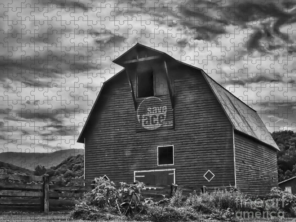 Save Face Barn Jigsaw Puzzle featuring the photograph Save Face Barn by Kerri Farley