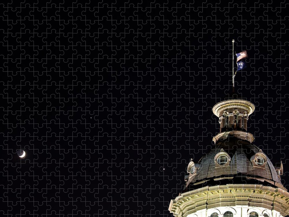 Sc Jigsaw Puzzle featuring the photograph SC State House Dome and Conjunction by Charles Hite