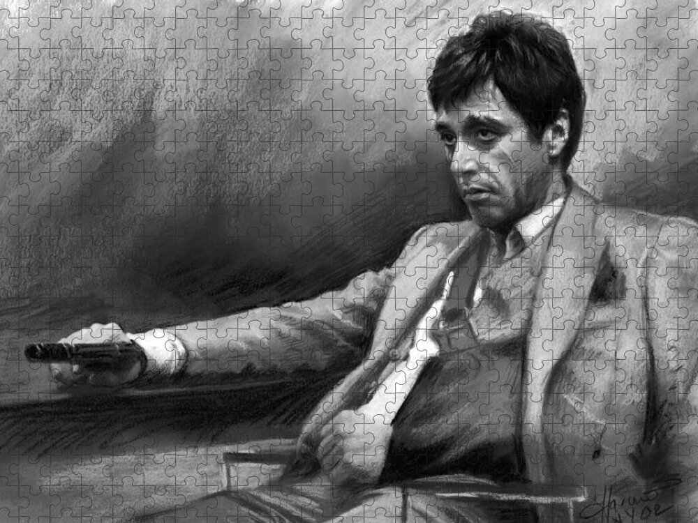 Al Pacino Jigsaw Puzzle featuring the pastel Scarface 2 by Ylli Haruni