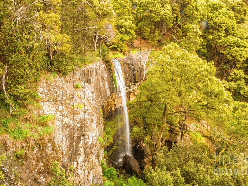 Landscape Jigsaw Puzzle featuring the photograph Scenic forest falls by Jorgo Photography