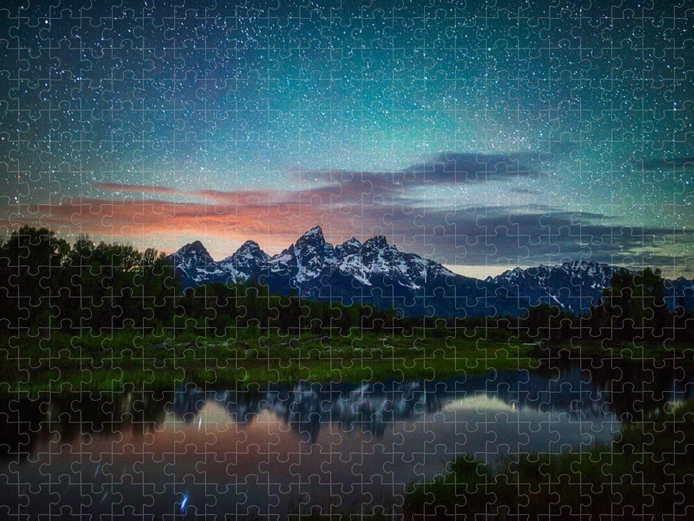 Night Photography Jigsaw Puzzle featuring the photograph Schwabacher Nights by Darren White