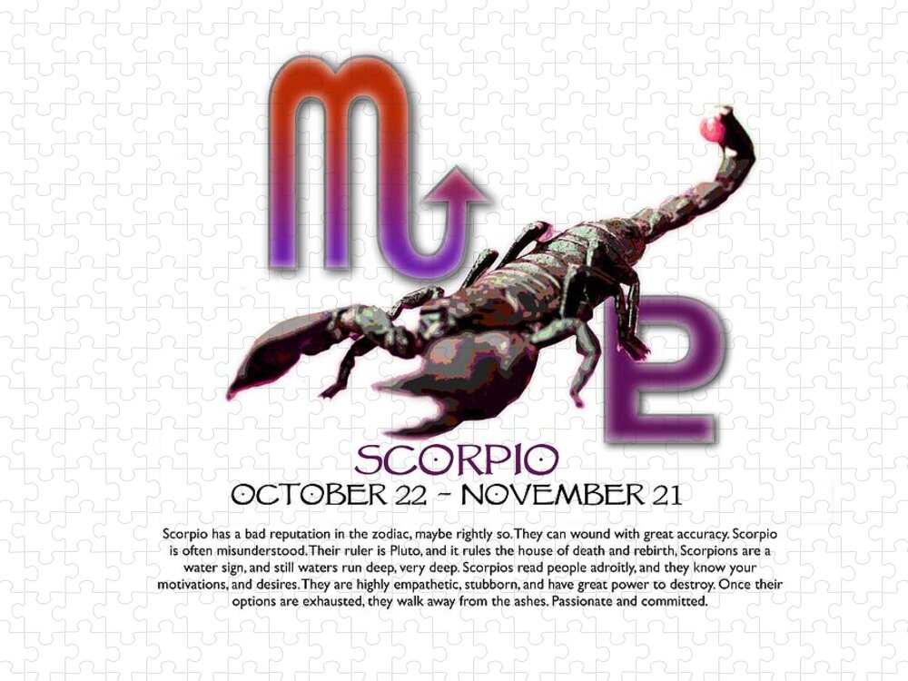 Scorpio Jigsaw Puzzle featuring the digital art Scorpio Sun Sign by Shelley Overton