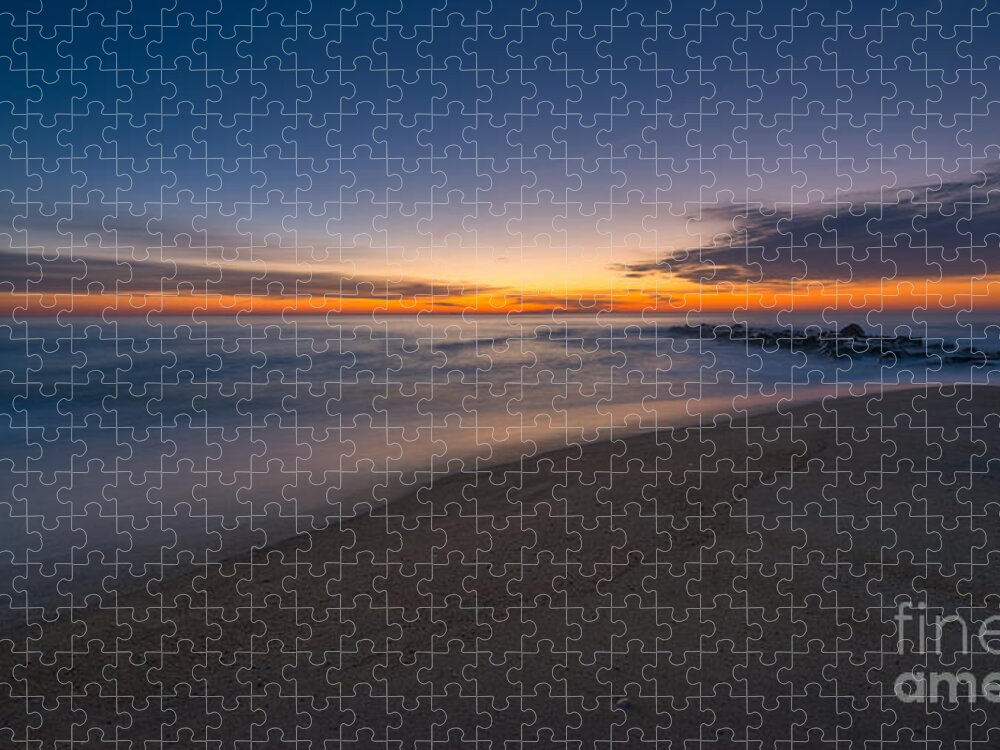 Jersey Shore Sunrise Jigsaw Puzzle featuring the photograph Sea Girt Sunrise New Jersey by Michael Ver Sprill