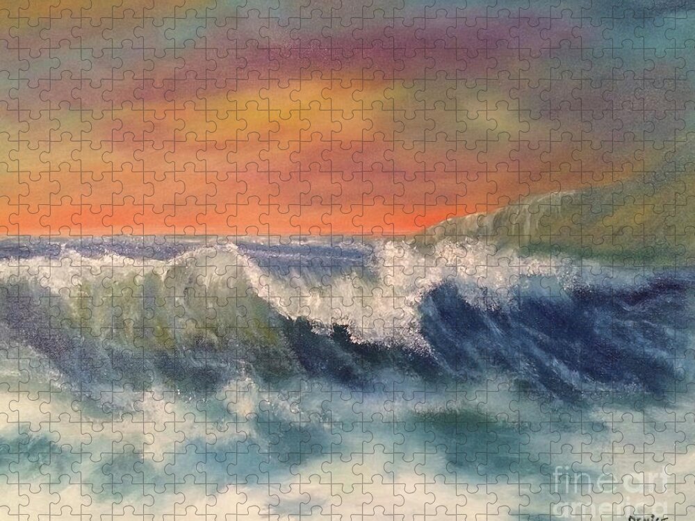 Sea Jigsaw Puzzle featuring the painting Sea Mist by Denise Tomasura