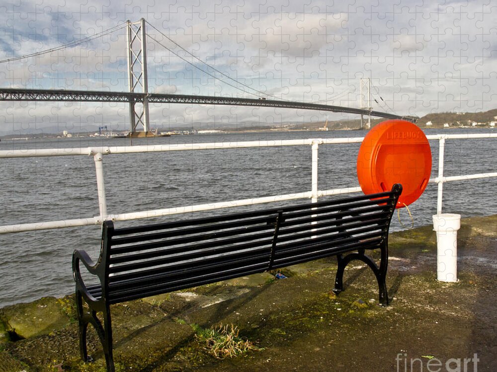 Bench Jigsaw Puzzle featuring the photograph Seaside Bench by Elena Perelman