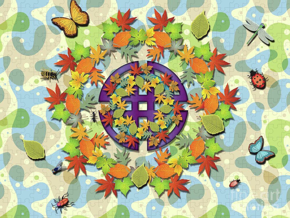 Pattern Jigsaw Puzzle featuring the digital art Seasonal Cycle by Ariadna De Raadt
