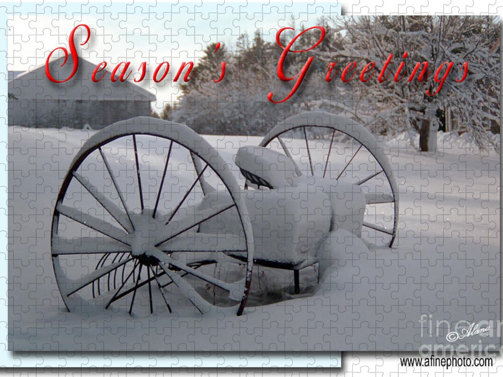 Hay Rake Jigsaw Puzzle featuring the photograph Seasons Greetings by Alana Ranney