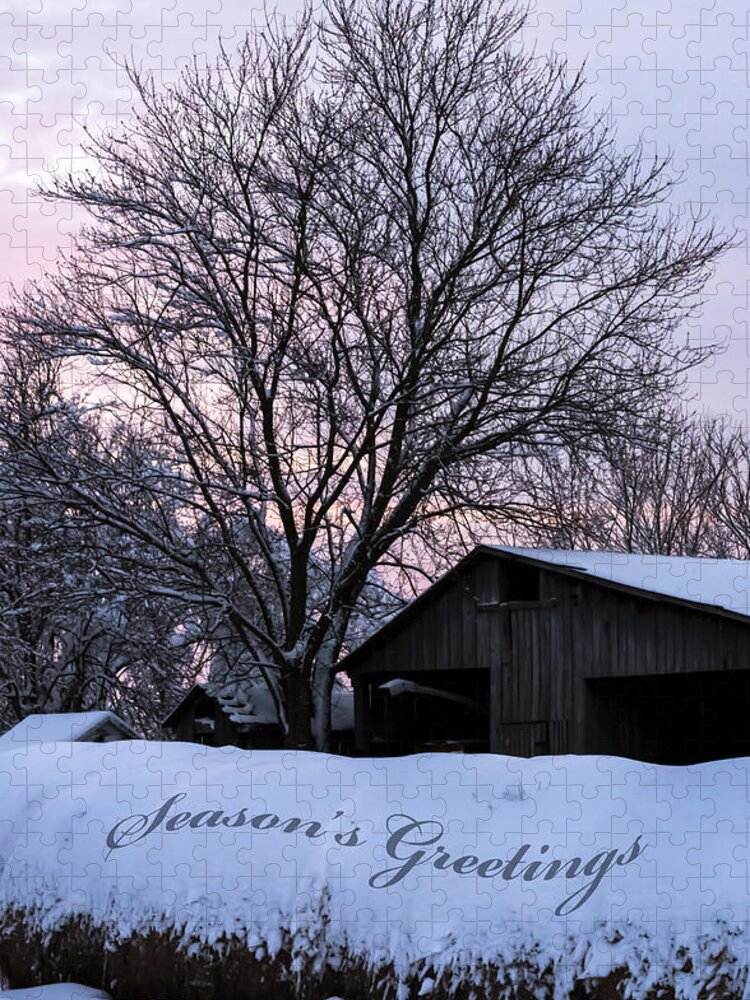 Farm Jigsaw Puzzle featuring the photograph Season's Greetings - Farm by Holden The Moment