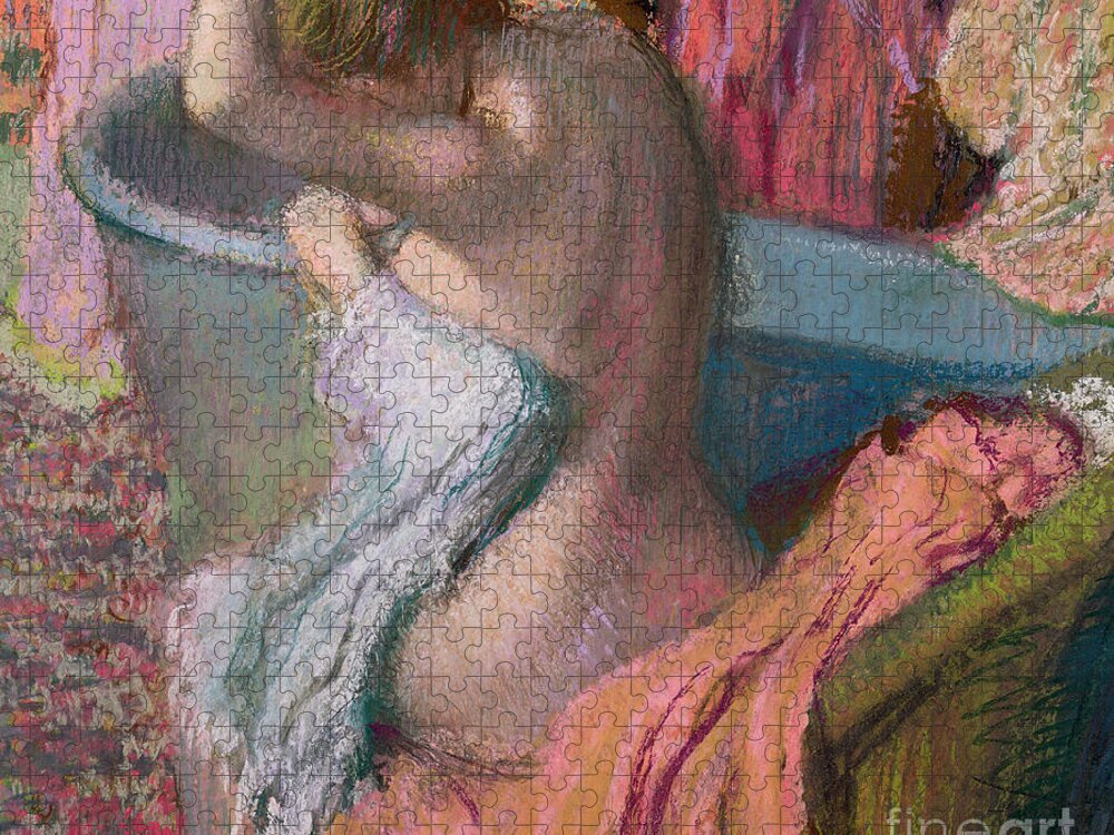 Degas Jigsaw Puzzle featuring the pastel Seated Bather by Edgar Degas