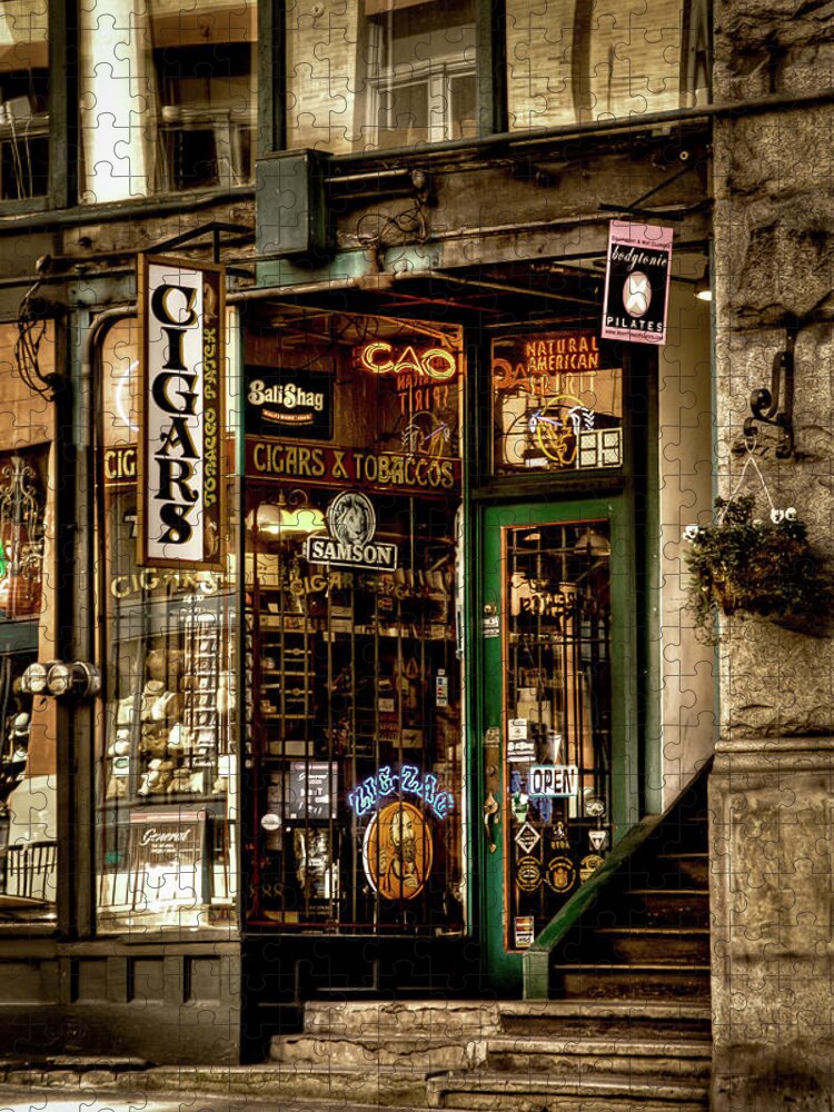 Seattle Cigar Shop Ii Jigsaw Puzzle featuring the photograph Seattle Cigar Shop II by David Patterson