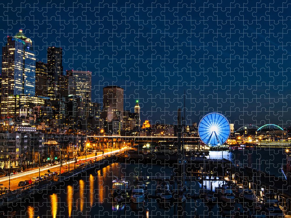 Skyscraper Jigsaw Puzzle featuring the photograph Seattle Waterfront by Pelo Blanco Photo