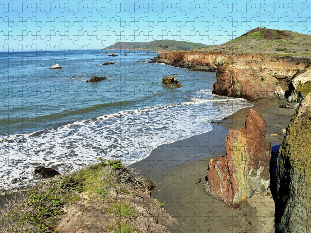 Secluded Beach Big Sur California Jigsaw Puzzle featuring the photograph Secluded Beach Big Sur California by Floyd Snyder