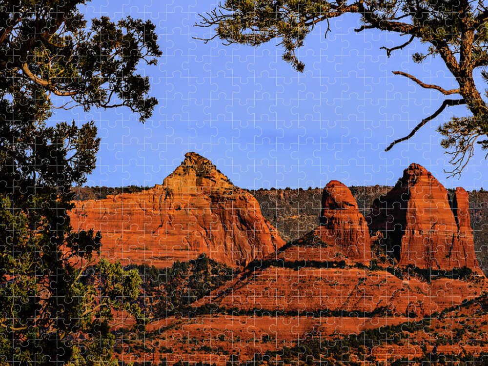 Acrylic Prints Jigsaw Puzzle featuring the photograph Sedona Red Rocks by Mark Myhaver