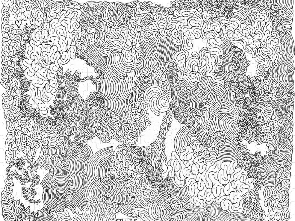 Mazes Jigsaw Puzzle featuring the drawing Seduction by Steven Natanson