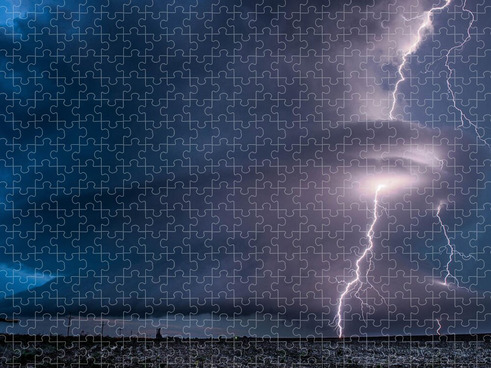 Lightning Jigsaw Puzzle featuring the photograph Selden, KS Electric Supercell by Marcus Hustedde