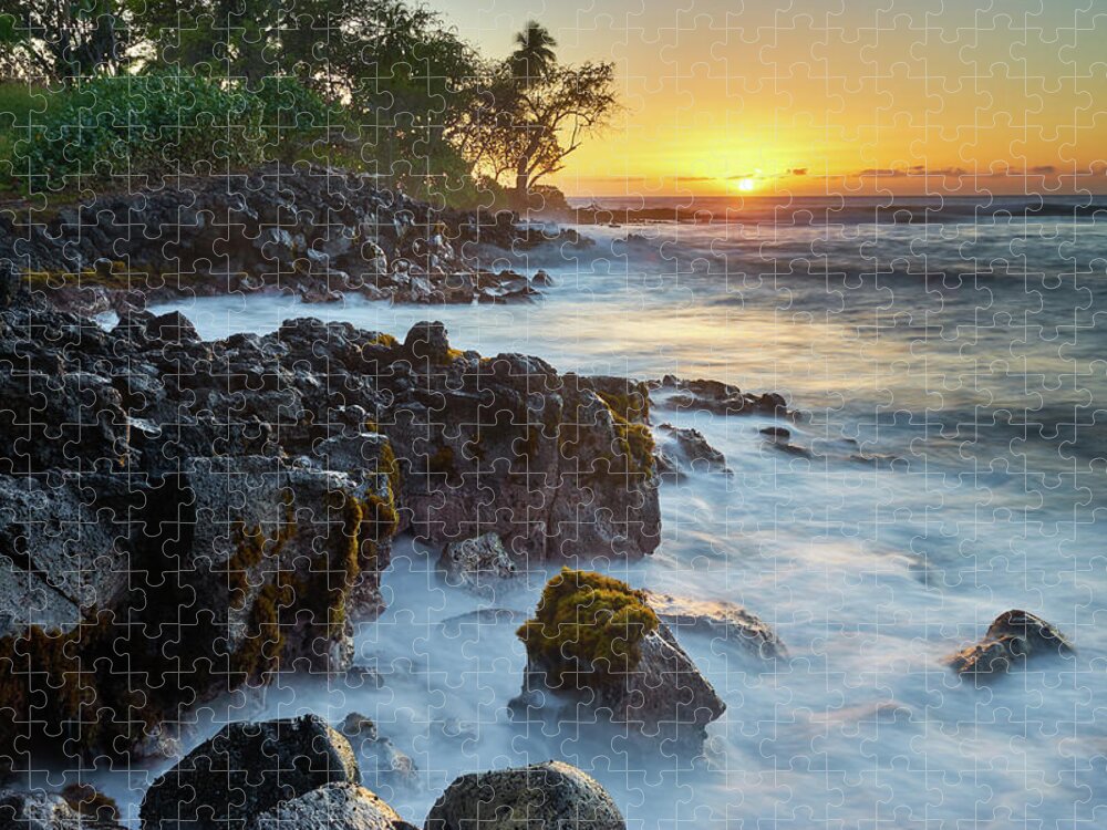 Sunset Jigsaw Puzzle featuring the photograph Setting Sun at Lyman's by Christopher Johnson