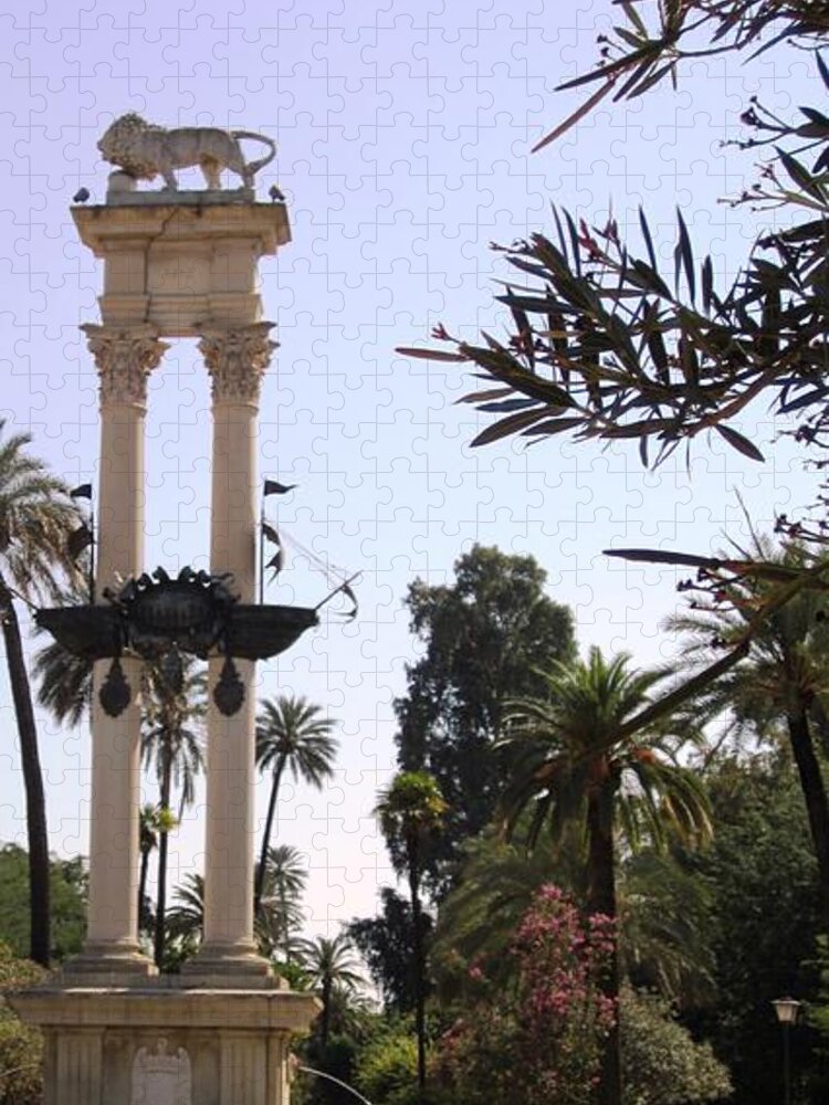 Seville Jigsaw Puzzle featuring the photograph Seville Christopher Columbus Monument Spain by John Shiron