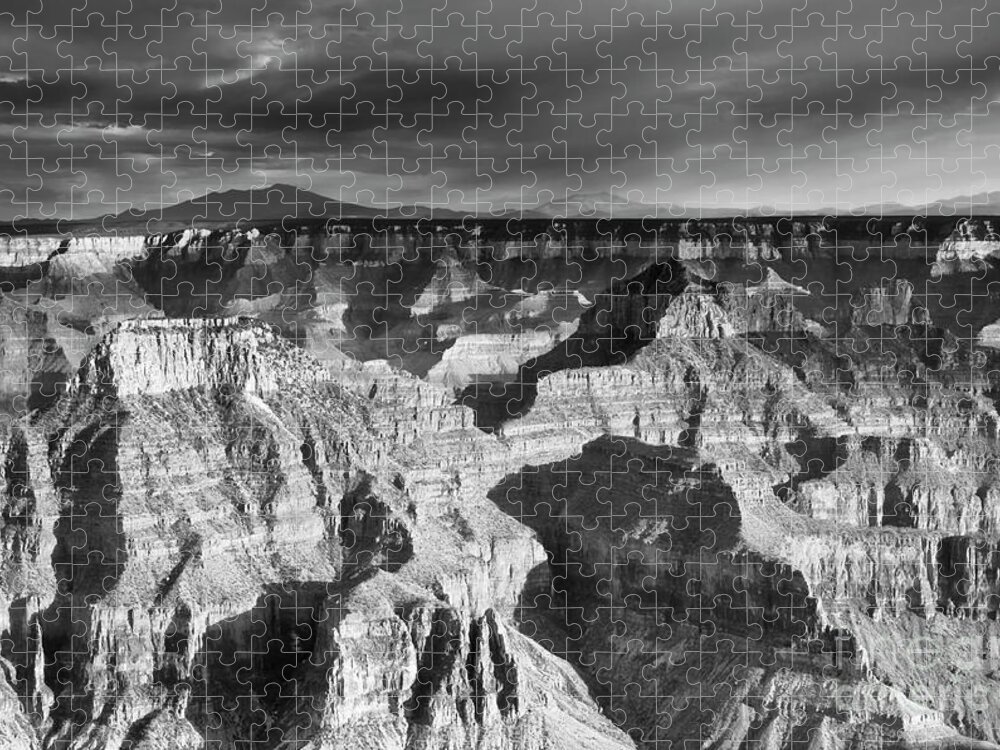 Bright Angel Point Trail Jigsaw Puzzle featuring the photograph Shadows on the Grand Canyon by Tamara Becker