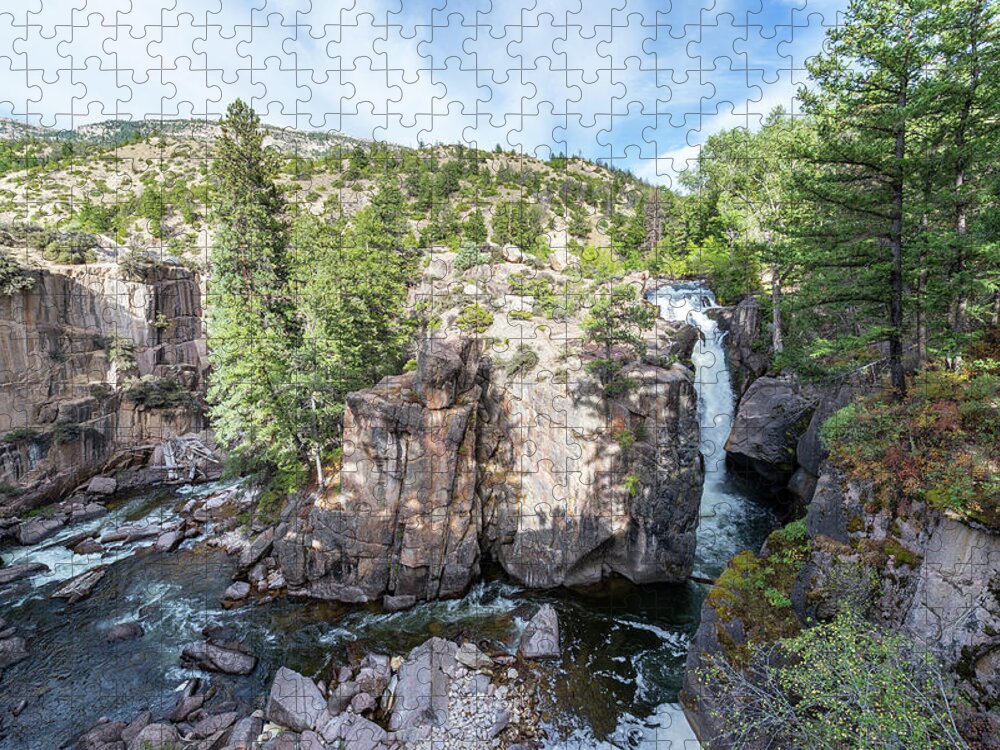 Wyoming Jigsaw Puzzle featuring the photograph Shell Falls and Canyon by Jess Kraft