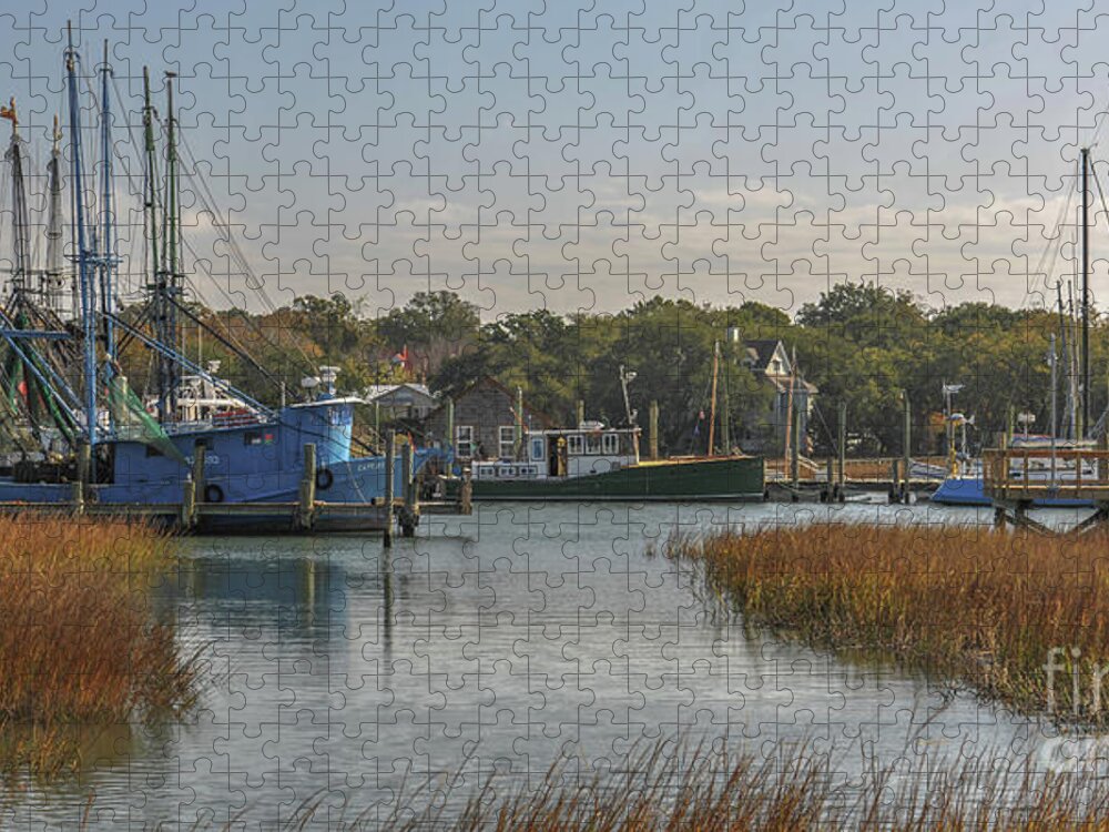 Shem Creek Jigsaw Puzzle featuring the photograph Shem Creek Island Crawl by Dale Powell