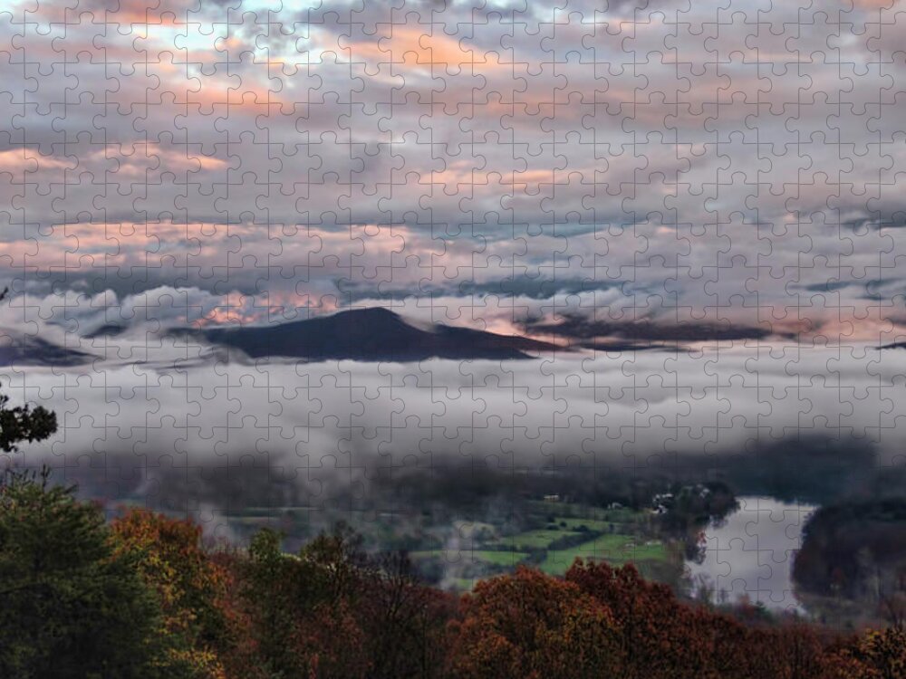 Sunset Jigsaw Puzzle featuring the photograph Shenandoah Valley November 2015 Skies by Lara Ellis