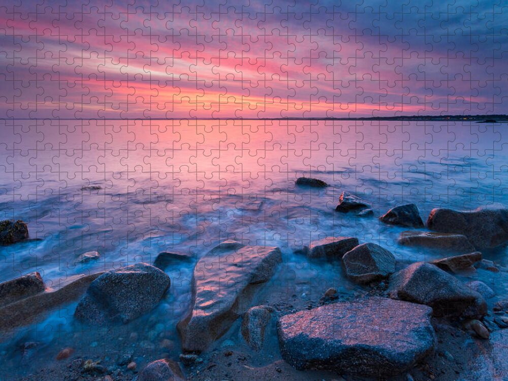 Gooseberry Island Jigsaw Puzzle featuring the photograph Sherbert Sunset #2 by Bryan Bzdula