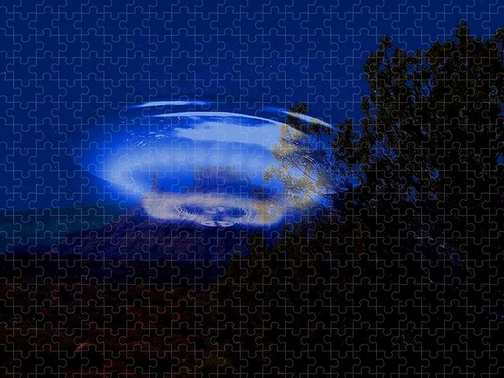 Space Ship Jigsaw Puzzle featuring the photograph Ship of Light Near Moab by Lanita Williams