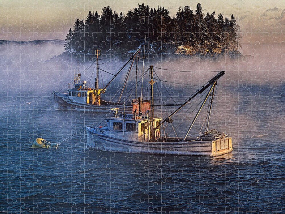 Shrouded In Morning Sea Smoke Jigsaw Puzzle featuring the photograph Shrouded in Morning Sea Smoke by Marty Saccone