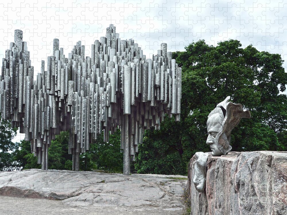 Jean Sibelius Jigsaw Puzzle featuring the photograph Sibelius Monument by Catherine Sherman