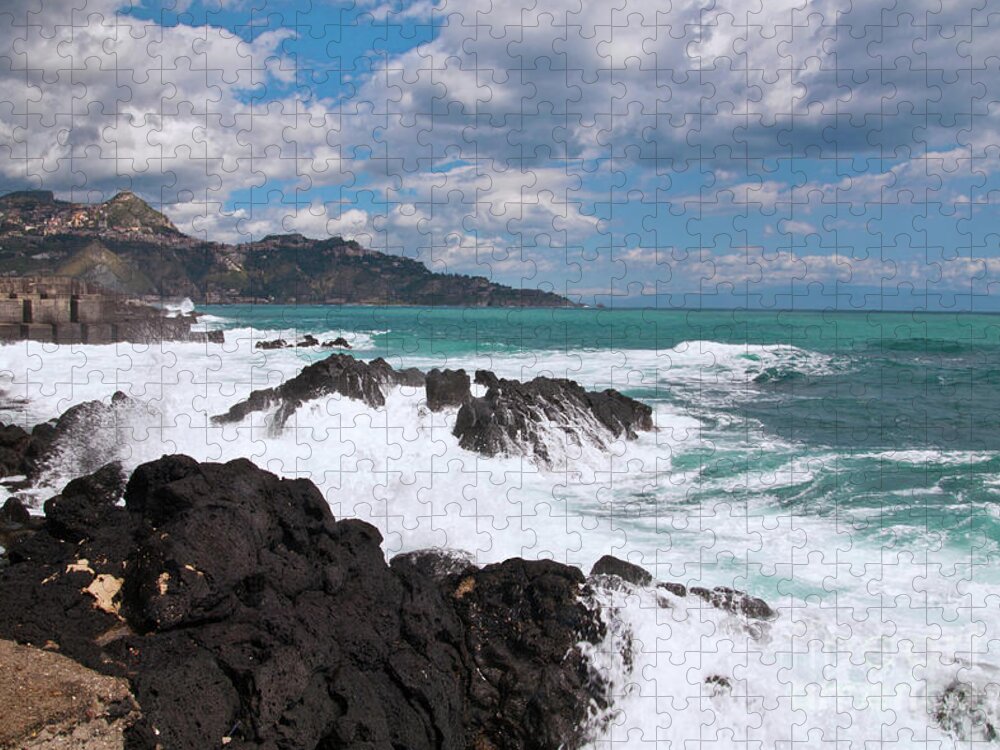 Sicilian Stormy Sky Jigsaw Puzzle featuring the photograph Sicilian Stormy Sound by Silva Wischeropp