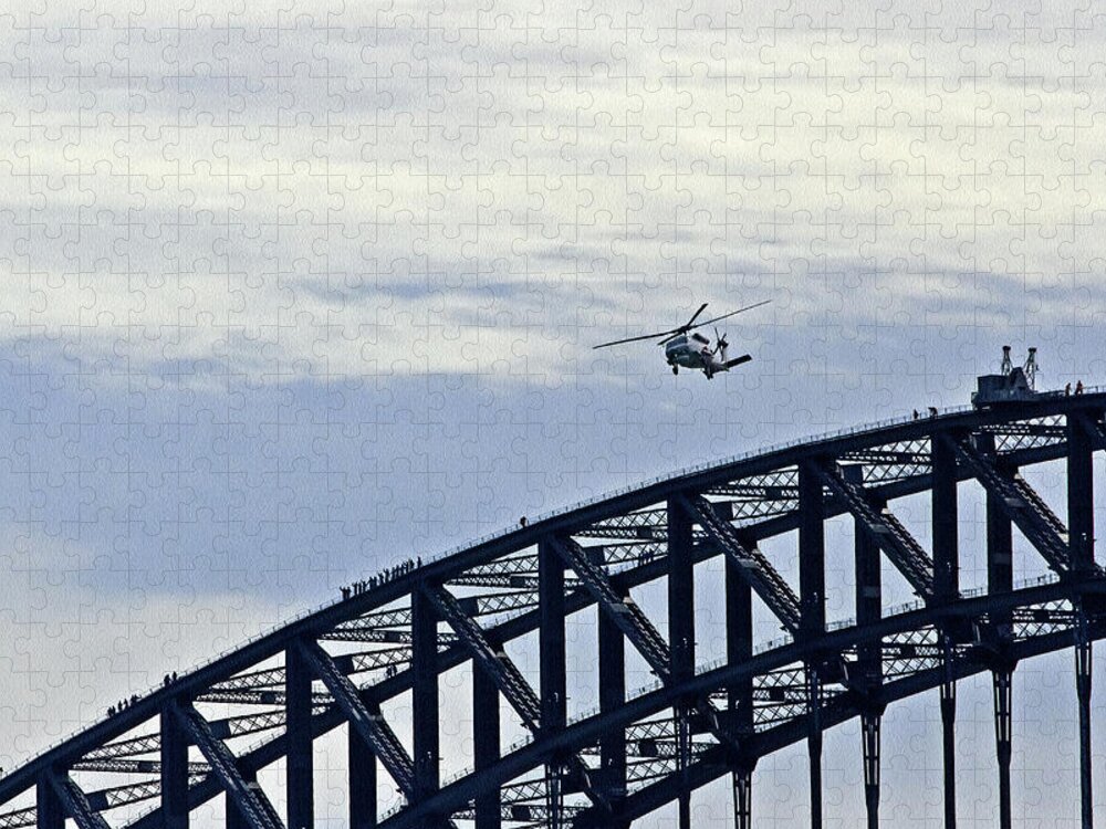 Sikorsky Jigsaw Puzzle featuring the photograph Sikorsky And Sydney Harbour by Miroslava Jurcik