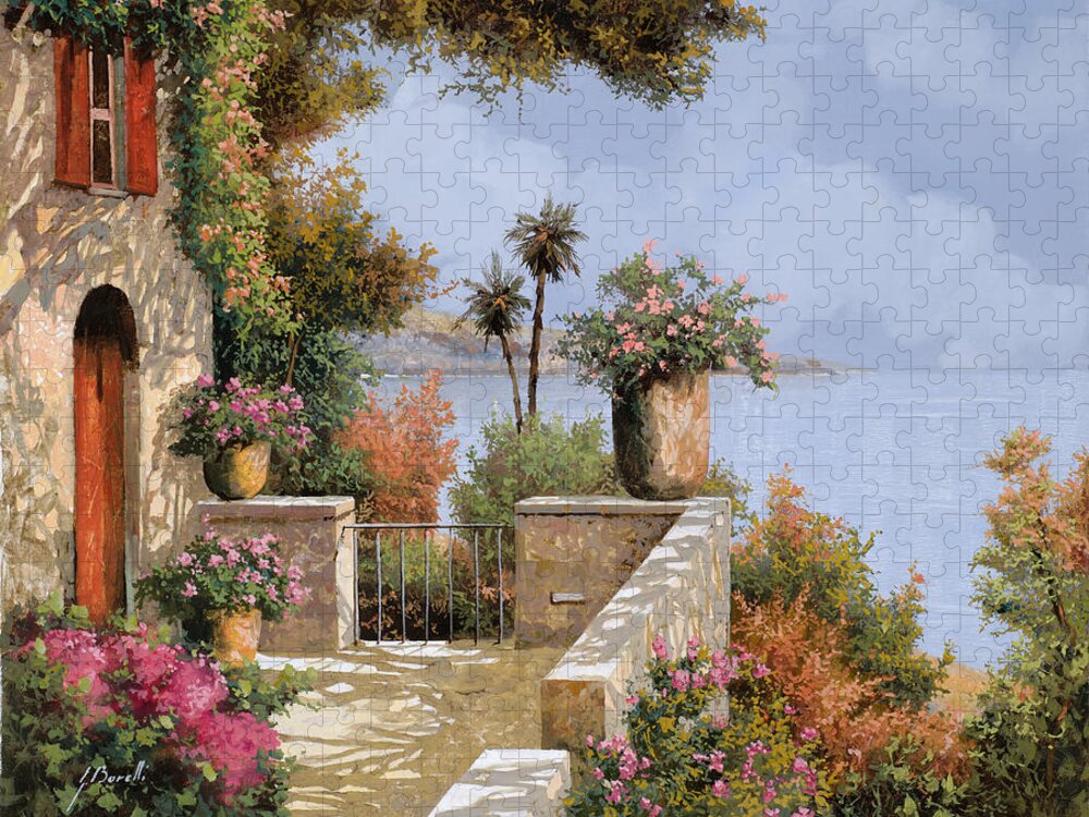 Seascape Jigsaw Puzzle featuring the painting Il Silenzio by Guido Borelli