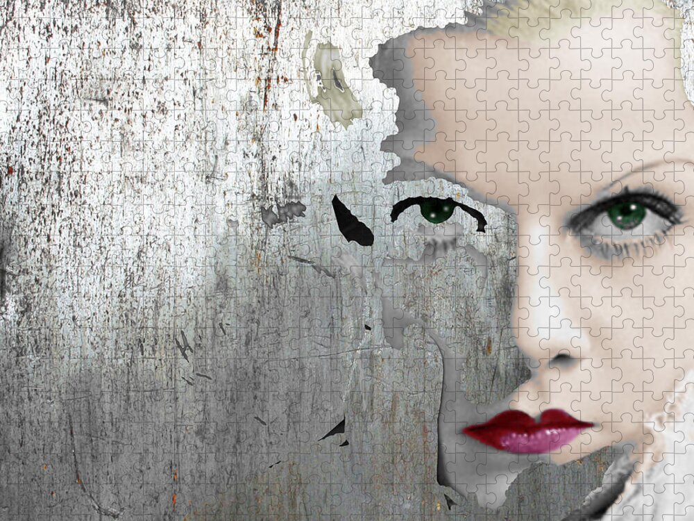 Jean Harlow Jigsaw Puzzle featuring the painting Silver Screen Jean Harlow 2 by Tony Rubino