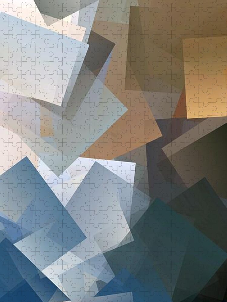 Abstract Jigsaw Puzzle featuring the digital art Simple Cubism Abstract 78 by Chris Butler