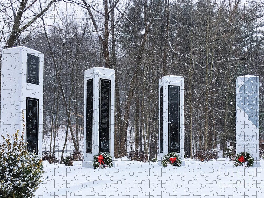 Simsbury Jigsaw Puzzle featuring the photograph Simsbury Veterans Memorial by Lorraine Cosgrove