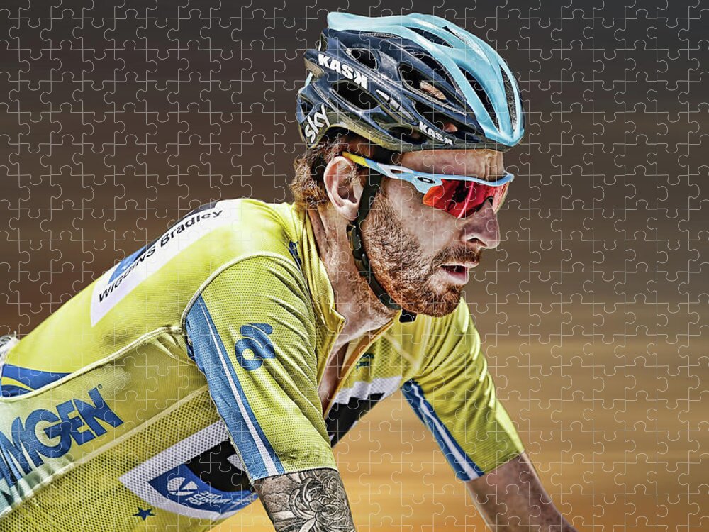 Bradley Wiggins Jigsaw Puzzle featuring the mixed media Sir Bradders 2 by Smart Aviation