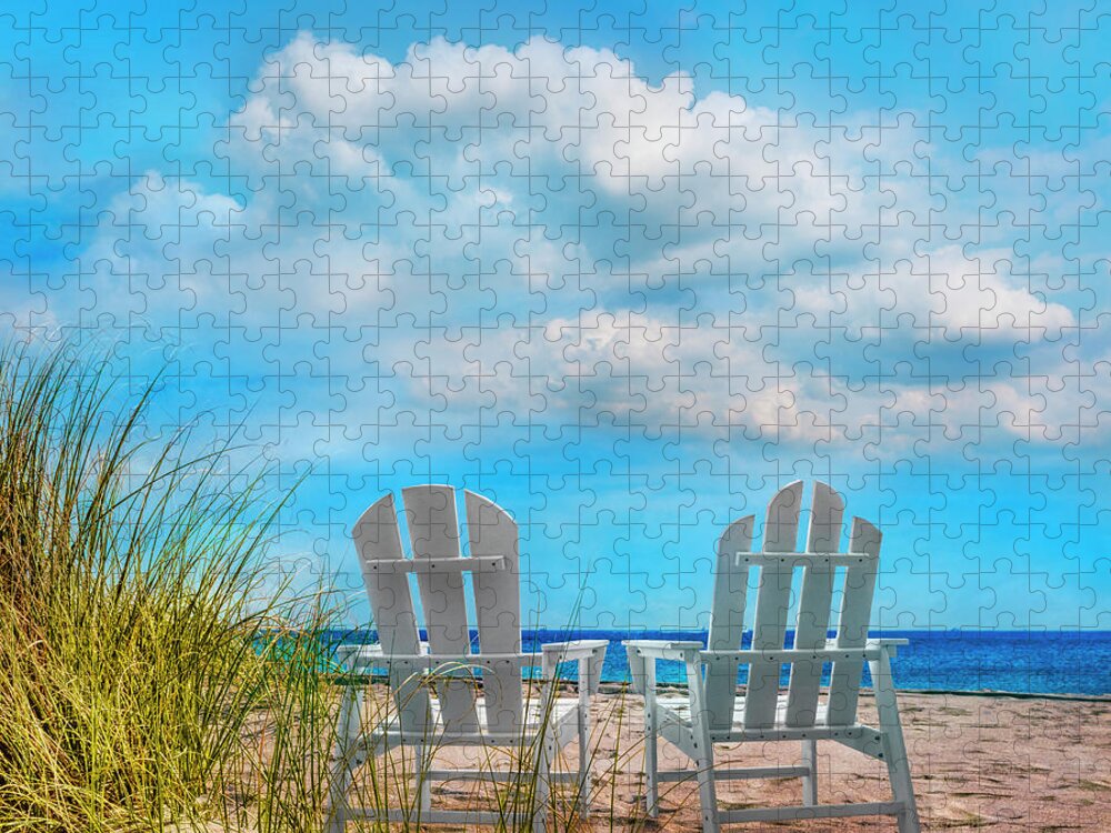 Clouds Jigsaw Puzzle featuring the photograph Sitting Pretty in Blues by Debra and Dave Vanderlaan
