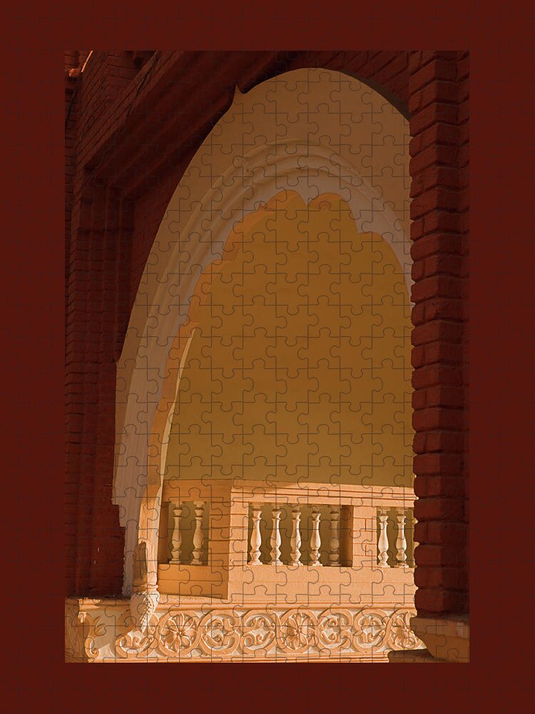 Abstract Jigsaw Puzzle featuring the photograph SKN 1817 Illuminated Veranda by Sunil Kapadia
