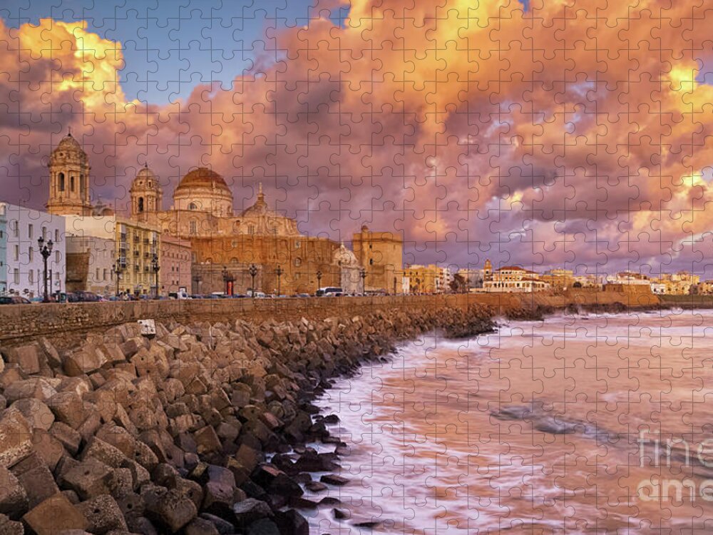 View Jigsaw Puzzle featuring the photograph Skyline from Campo del Sur Cadiz Spain by Pablo Avanzini