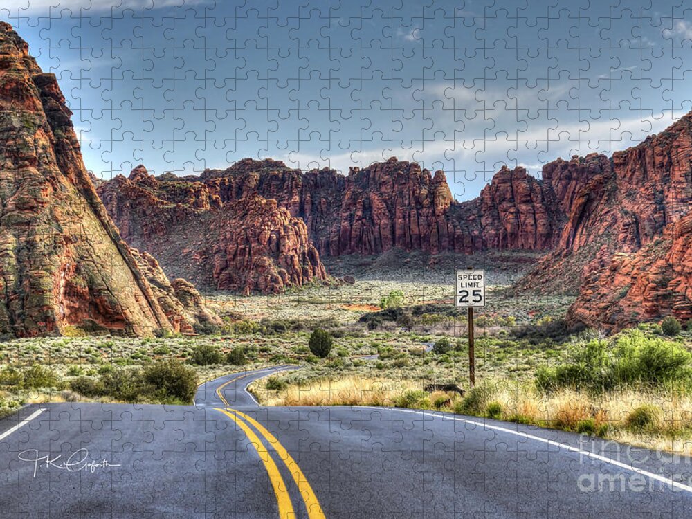Landscape Jigsaw Puzzle featuring the photograph Slow Down In Snow Canyon by TK Goforth