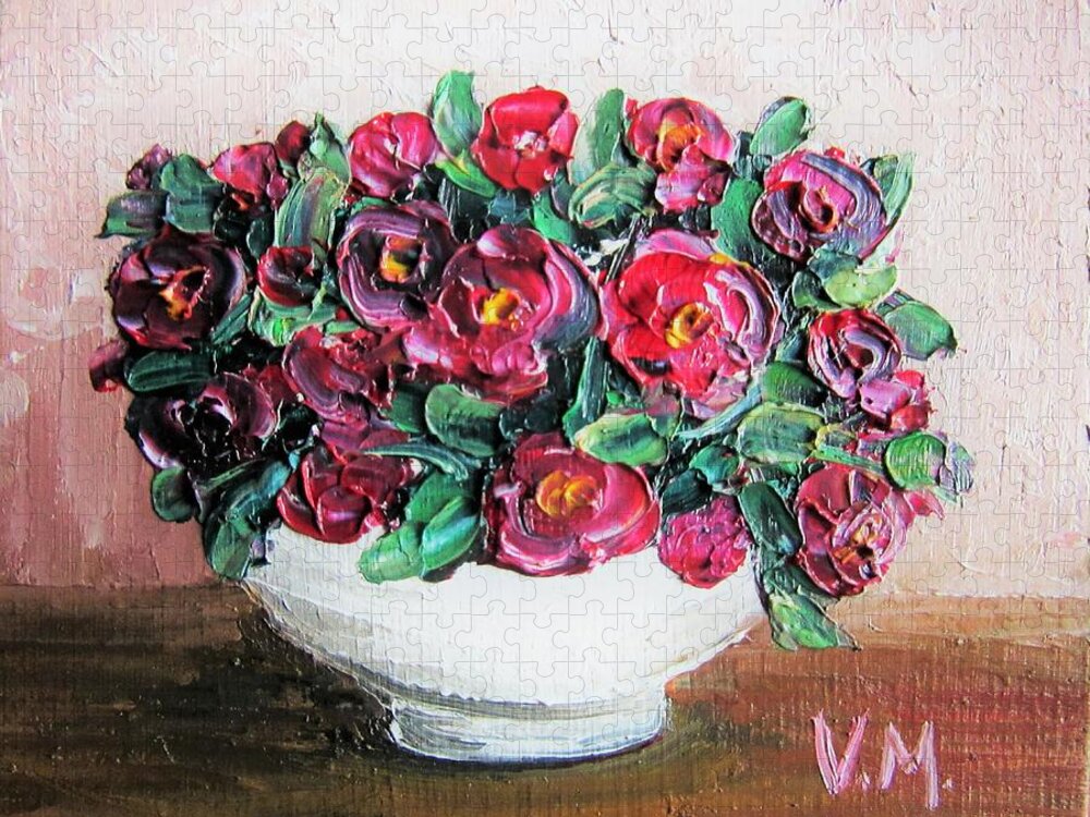 Flowers Jigsaw Puzzle featuring the painting Small Flowers by Vesna Martinjak