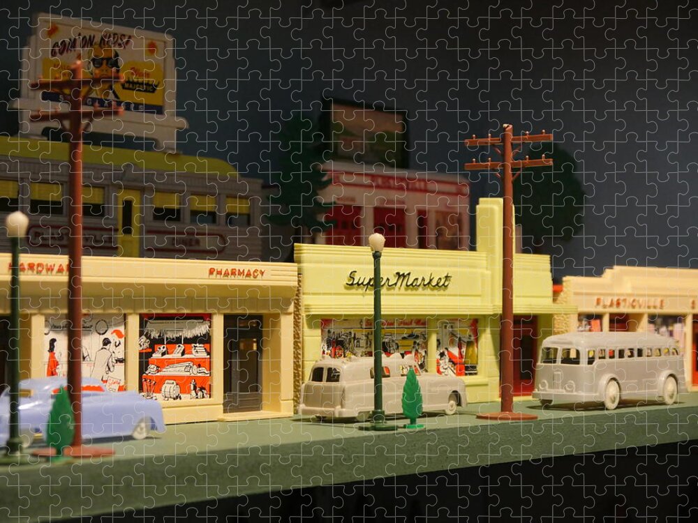 Richard Reeve Jigsaw Puzzle featuring the photograph Small World - Plasticville Main Street by Richard Reeve