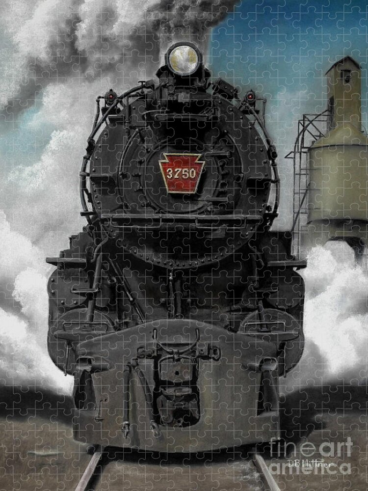 Trains Jigsaw Puzzle featuring the painting Smoke and Steam by David Mittner