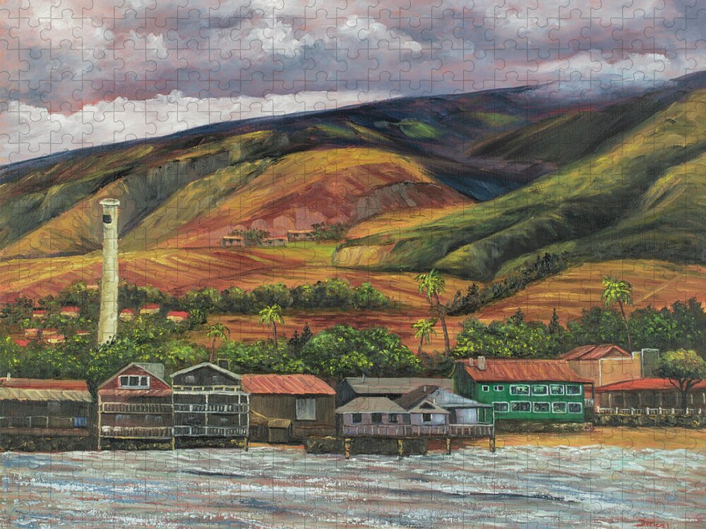 Smokestack Jigsaw Puzzle featuring the painting Smokestack Lahaina Maui by Darice Machel McGuire