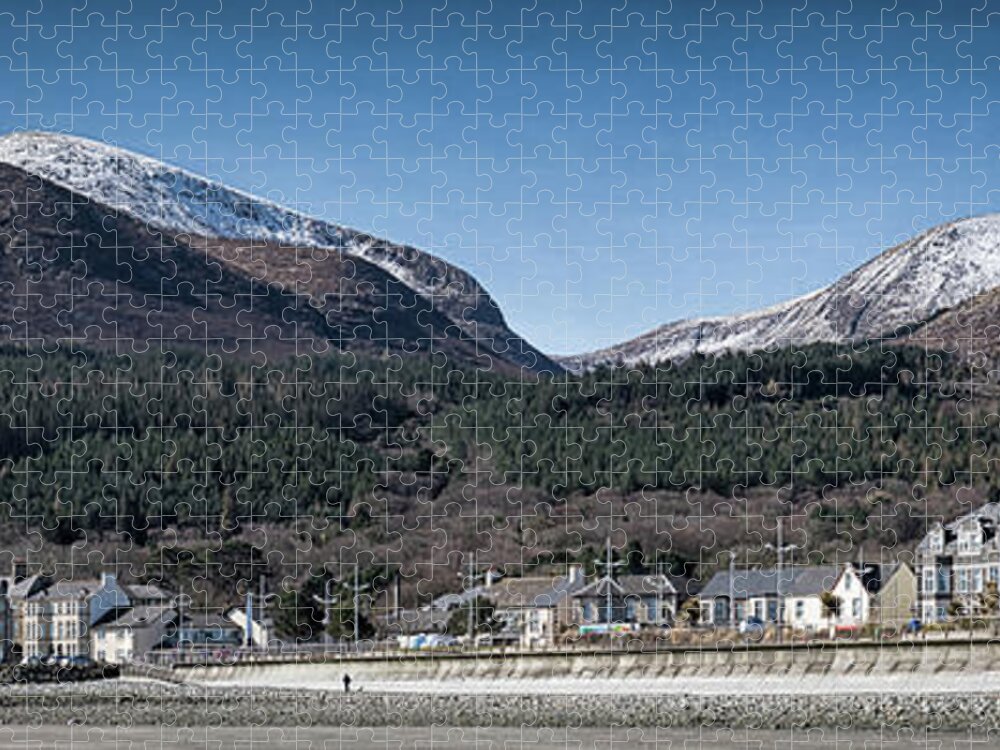 Donard Jigsaw Puzzle featuring the photograph Snow Capped Mourne Mountains by Nigel R Bell