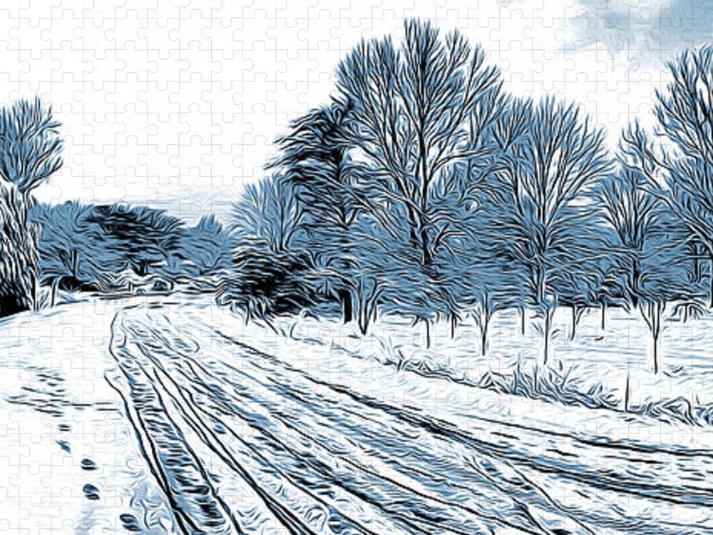 Winter Puzzle featuring the digital art Snow Day by Greg Joens