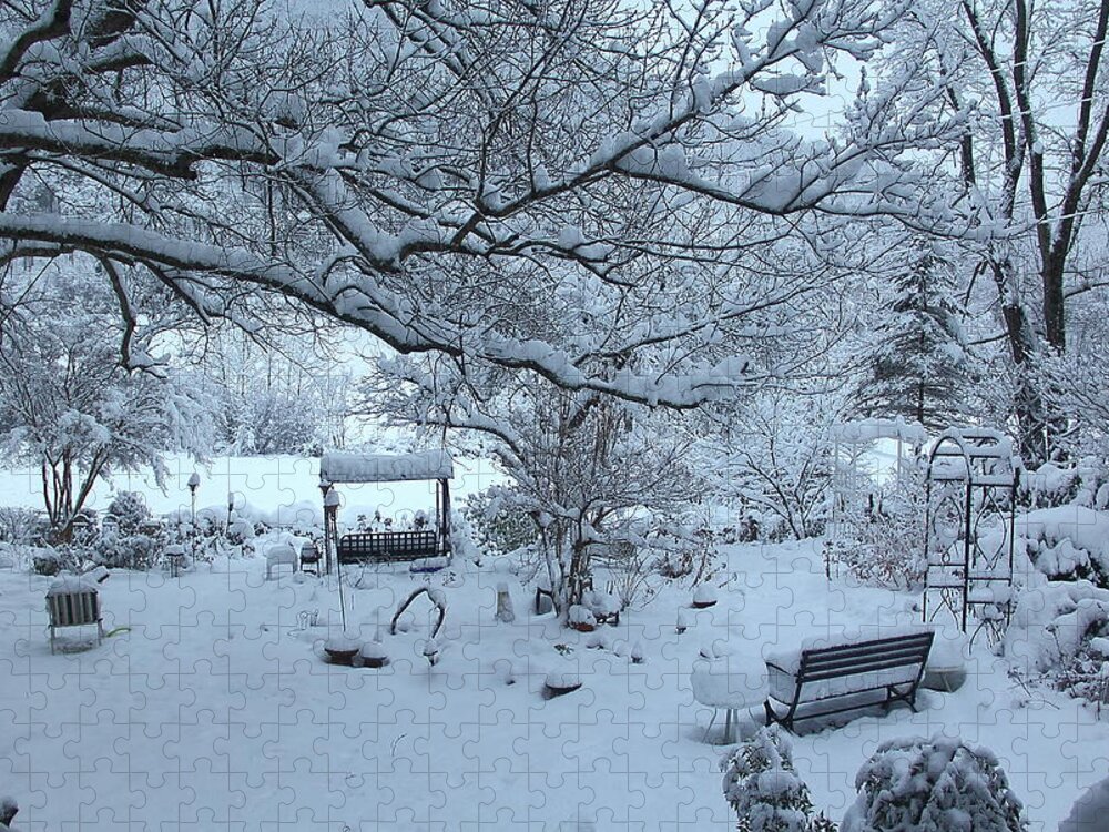Snow Jigsaw Puzzle featuring the photograph Snowplosion by Allen Nice-Webb